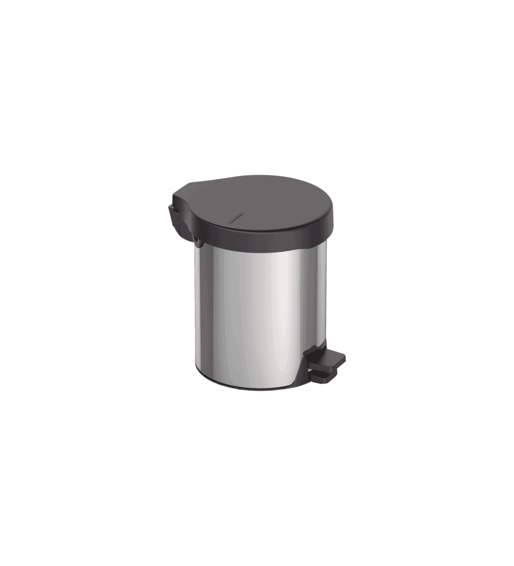 New 5L Stainless Steel Pedal Trash Bin with polished finish