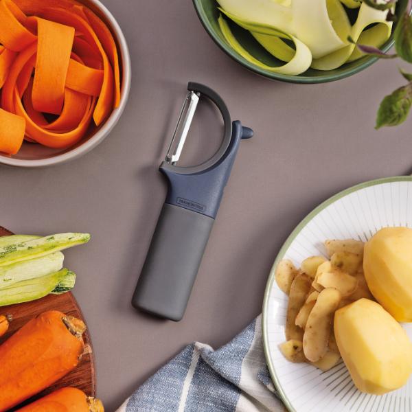 2-in-1 Peeler with Stainless-Steel Blade and Grey Polypropylene Handle - Image 3