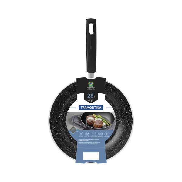 Sicília Black Aluminum Frying Pan with Interior and Exterior Starflon Excellent Nonstick Coating 28 cm 2 L - Image 4