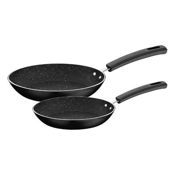 Sicília Black Aluminum Frying Pan Set with Interior and Exterior Starflon Excellent Nonstick Coating 2 pieces